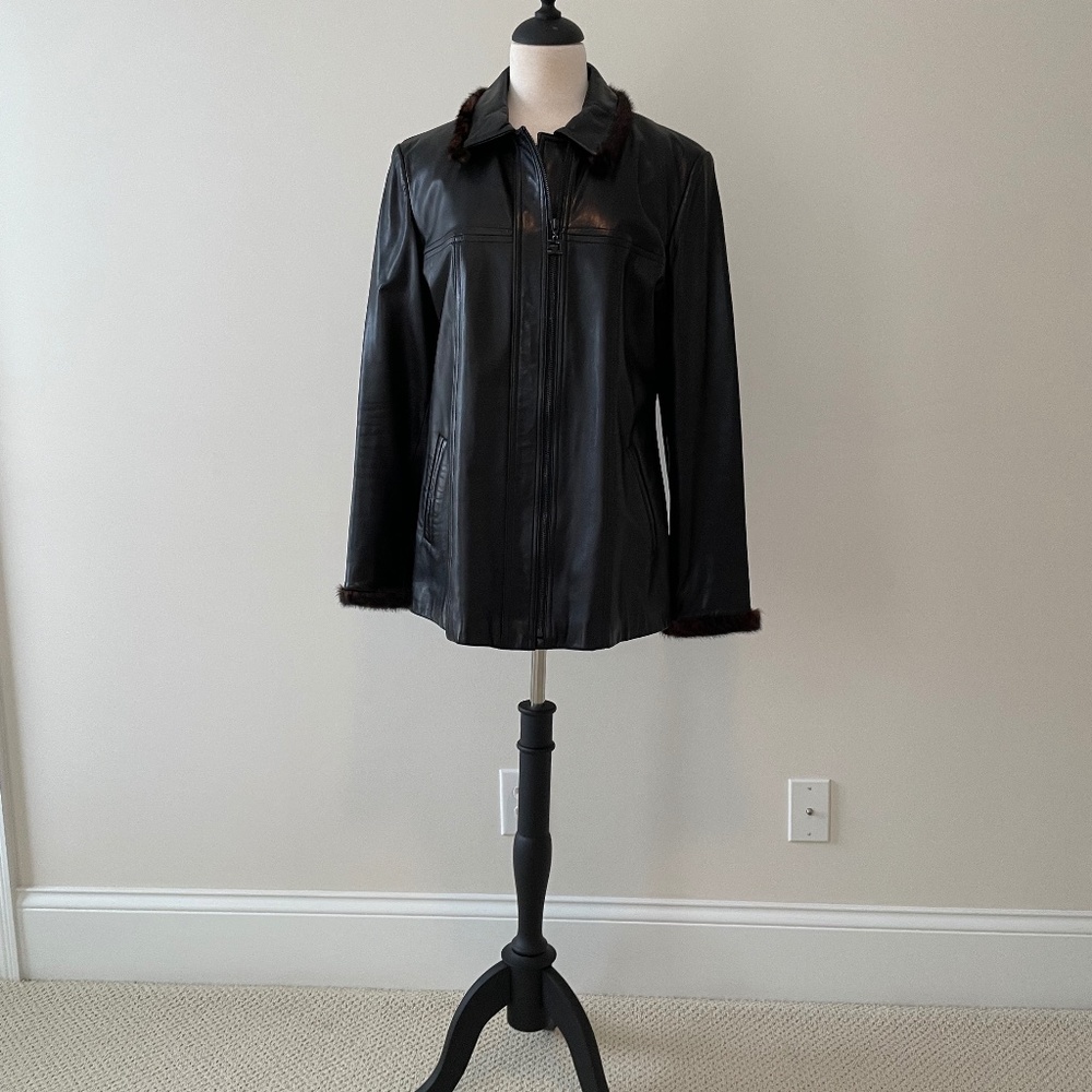 ST John Leather and Mink Jacket
